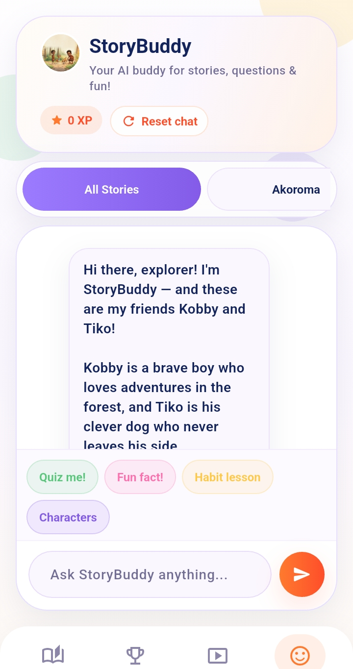 Habitland StoryBuddy screen